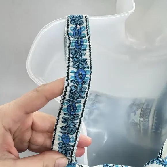 Joie Boho Tiered Tie Back Maxi Dress Sz 6 Blue Beaded Festival Coquette Peasant - Picture 7 of 14